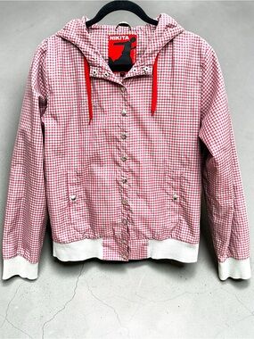 Nikita Red Gingham Nylon Windbreaker Jacket - Women's M - Y2K Gorpcore